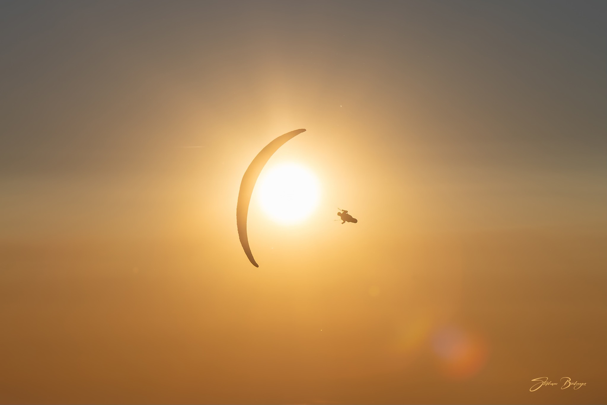 couché de soleil parapente